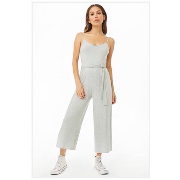 belted culotte jumpsuit